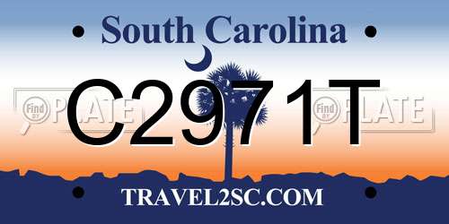 C2971T South Carolina License Plate