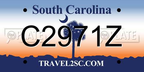 C2971Z South Carolina License Plate