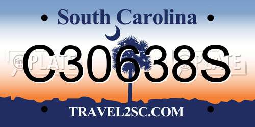 C30638S South Carolina License Plate