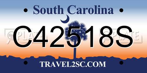 C42518S South Carolina License Plate