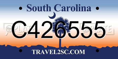 C426555 South Carolina License Plate