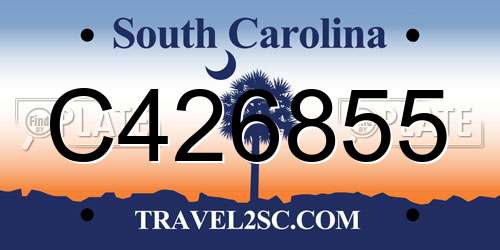 C426855 South Carolina License Plate