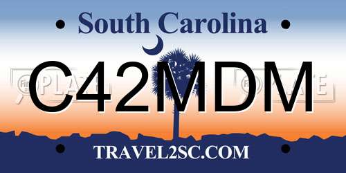 C42MDM South Carolina License Plate
