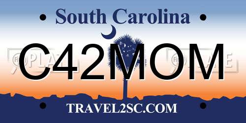 C42MOM South Carolina License Plate