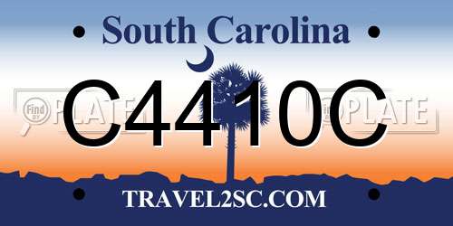 C4410C South Carolina License Plate