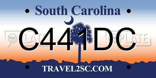 C441DC South Carolina License Plate