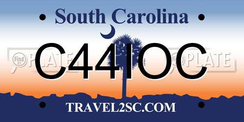 C44IOC South Carolina License Plate