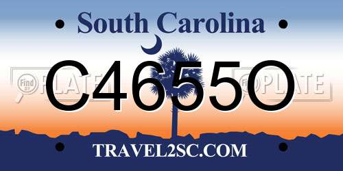 C4655O South Carolina License Plate