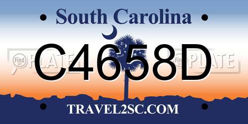C4658D South Carolina License Plate