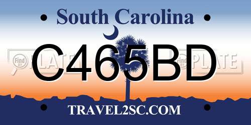 C465BD South Carolina License Plate