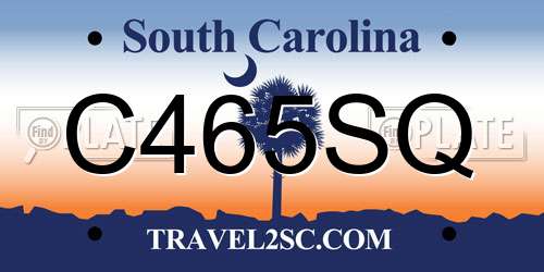C465SQ South Carolina License Plate