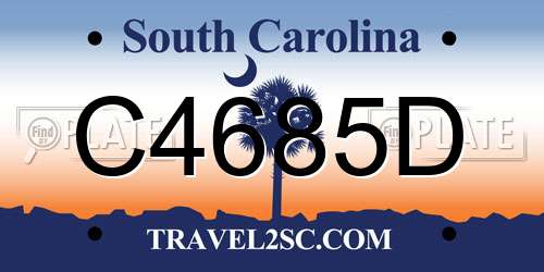 C4685D South Carolina License Plate