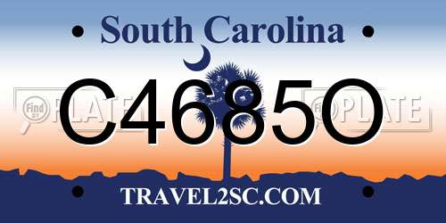 C4685O South Carolina License Plate