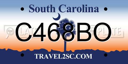 C468BO South Carolina License Plate