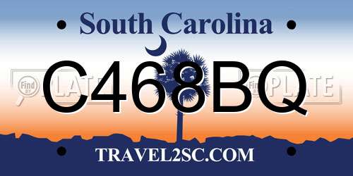C468BQ South Carolina License Plate