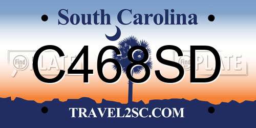C468SD South Carolina License Plate