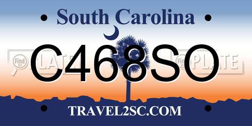 C468SO South Carolina License Plate