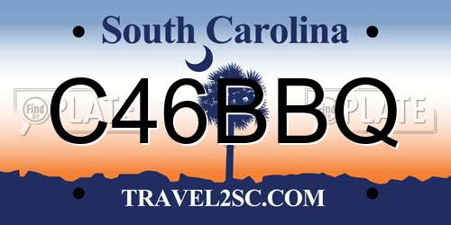 C46BBQ South Carolina License Plate