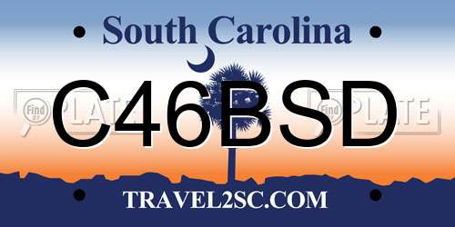 C46BSD South Carolina License Plate
