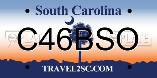C46BSO South Carolina License Plate