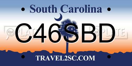 C46SBD South Carolina License Plate
