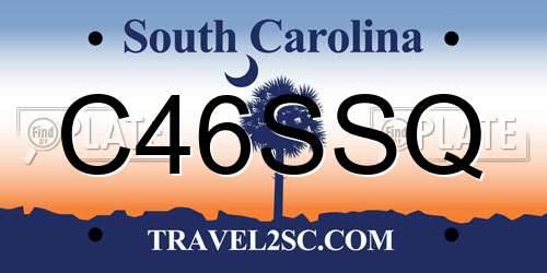 C46SSQ South Carolina License Plate