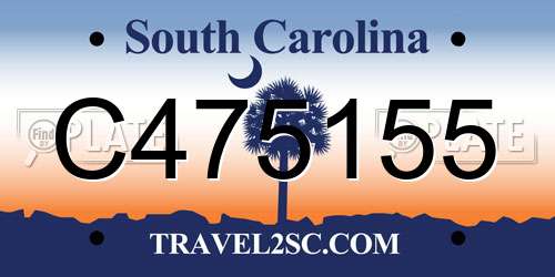 C475155 South Carolina License Plate