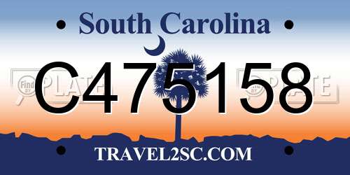 C475158 South Carolina License Plate