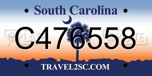 C476558 South Carolina License Plate