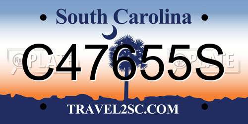 C47655S South Carolina License Plate