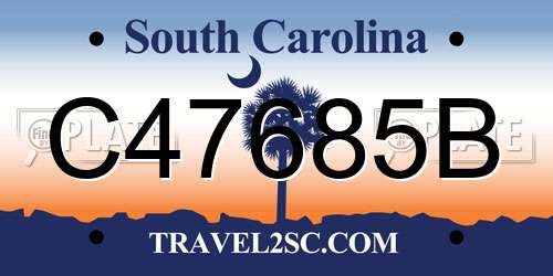 C47685B South Carolina License Plate