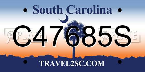 C47685S South Carolina License Plate