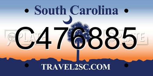 C476885 South Carolina License Plate