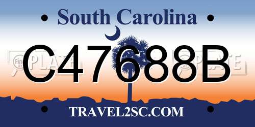C47688B South Carolina License Plate