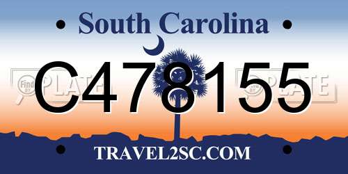 C478155 South Carolina License Plate