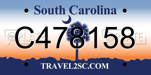 C478158 South Carolina License Plate