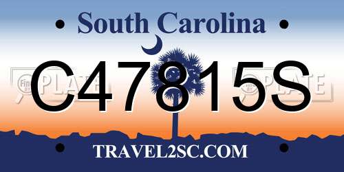 C47815S South Carolina License Plate