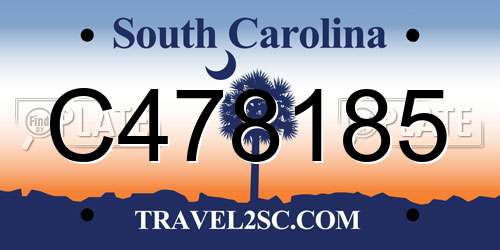 C478185 South Carolina License Plate