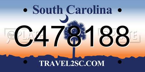 C478188 South Carolina License Plate