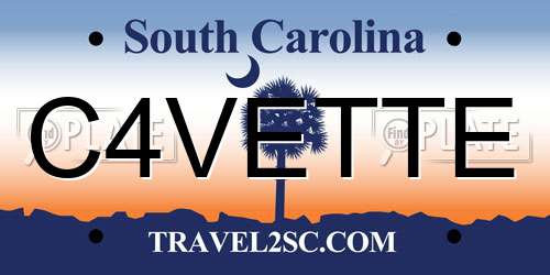 C4VETTE South Carolina License Plate