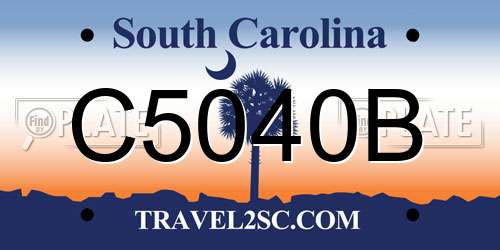 C5040B South Carolina License Plate