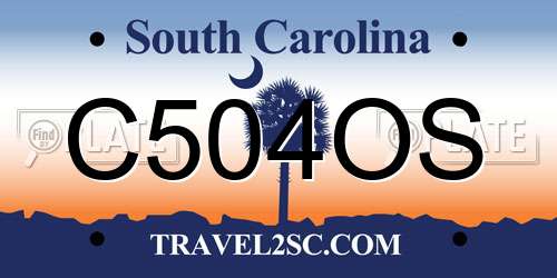 C504OS South Carolina License Plate