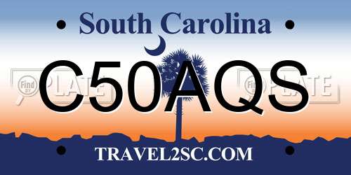 C50AQS South Carolina License Plate