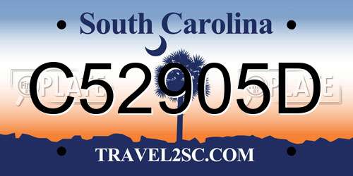 C52905D South Carolina License Plate