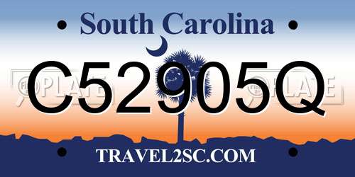 C52905Q South Carolina License Plate