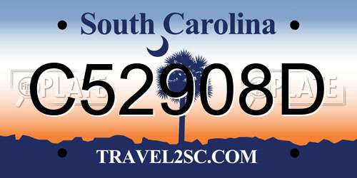C52908D South Carolina License Plate