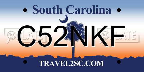 C52NKF South Carolina License Plate