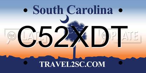 C52XDT South Carolina License Plate