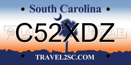 C52XDZ South Carolina License Plate