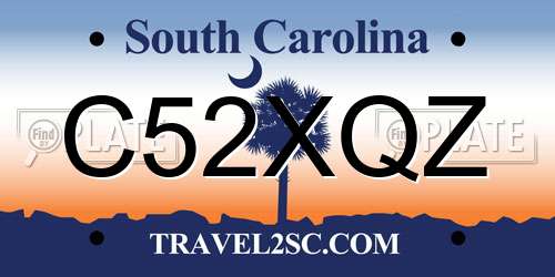 C52XQZ South Carolina License Plate